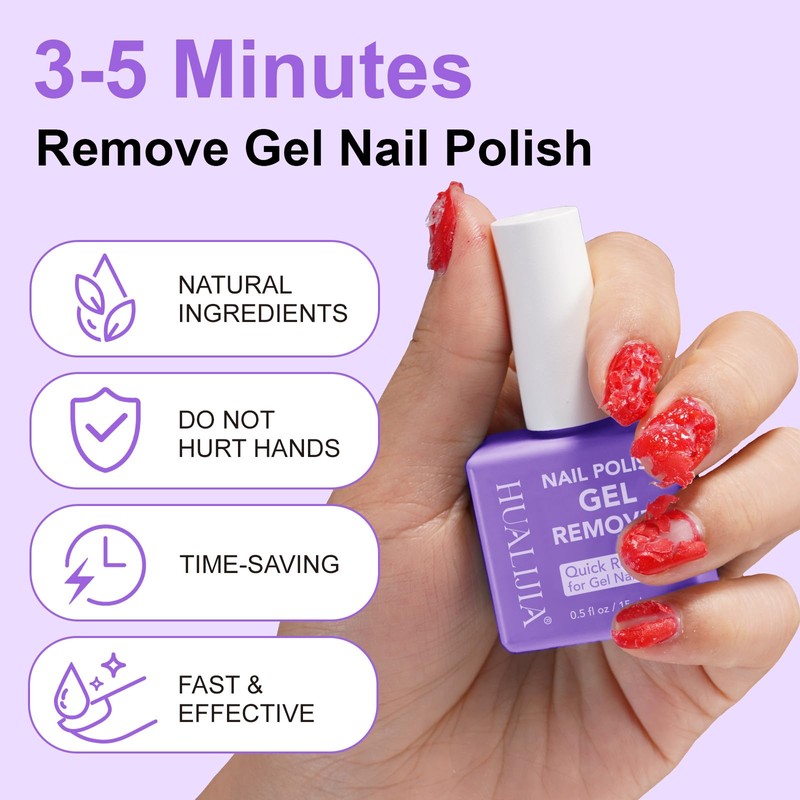 Gel Nail Polish Remover, (2pcs) Gel Polish Remover for Nails,