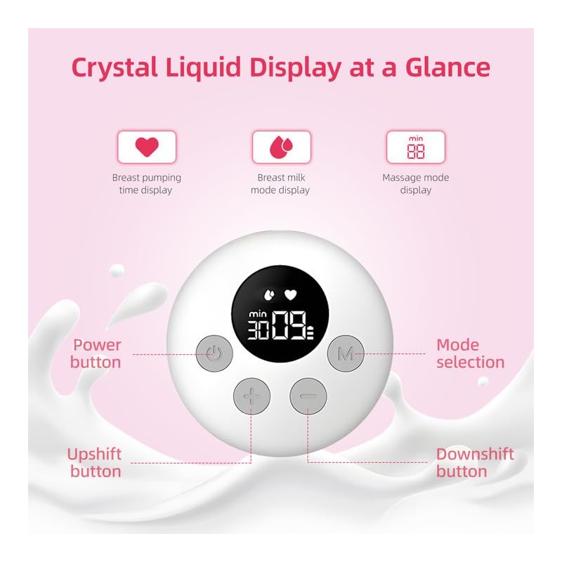 Electric Portable Breast Pump Hands-Free Silent Mode 2 Modes 9