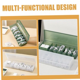 KOMBIUDA 2Pcs Wire Storage Box Cord Organizer with Lid for Cables Phone Chargers and Power Adapters Transparent Easy Cable Management for Desk Storage