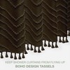 Siiluminisoy Extra Long Boho Shower Curtain, Woven Fabric 84 in
