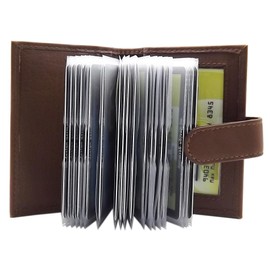 myledershop XXL Calfskin Credit Card Case / Business Card Holder / Credit Card Case / Card Case MJ-Design-Germany with RFID & NFC Protection (Brown), brown, Standard size, Wallets