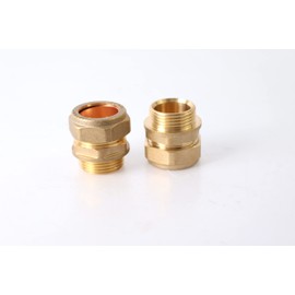 22 mm x 3/4 Compression x BSP Male - Brass Straight Adaptor Pack of 2