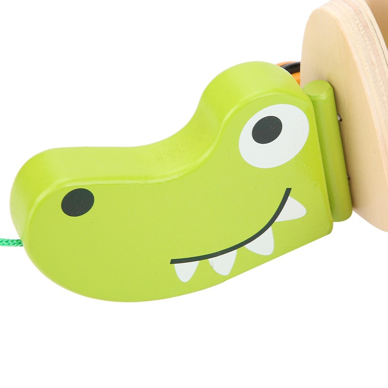 Toddler Child Crocodile Wooden Rope Toy Walk A Long Pull
