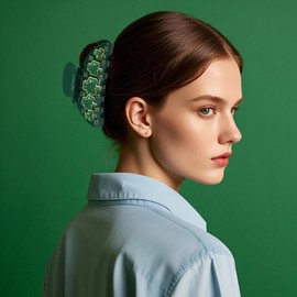 St. Patrick's Day Hair Claw Clips for Women Large Green Lucky Shamrock Hair Claws St. Patrick's Day Hair Accessories Outfits Irish Holiday Gifts Party Favors (Pattern C)