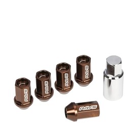 RAYS (レイズ) Duralumin Lock & Nut Set L42 for 5H, M14×1.5 Bronze Anodized 19HEX, 20 Piece Set, Model Number: 74020001020BR