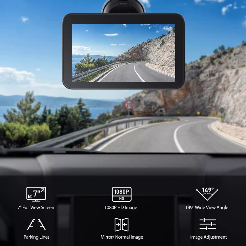 ZEROXCLUB Backup Camera Kit Rear View Camera HD 7 inch