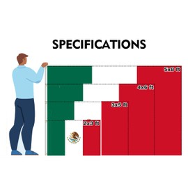 Mexico Flag 5x8FT Mexican National Polyester Printed Latin America Flag With 2 Grommets For Mexican Themed Festival Event Parade Party Heritage Hispanic Month Decoration