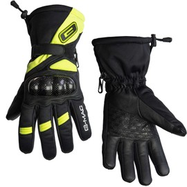 G-Mac Pilot Evo CE Thermal Waterproof Motorcycle Gloves (Black, Yellow, L)