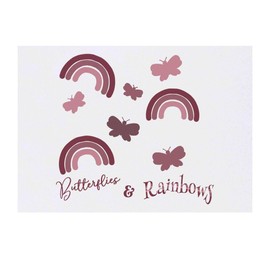 'Butterflies and Rainbows' Temporary Tattoo - Water Resistant, Skin-Safe, Non-Toxic Transfer (TO00077165)