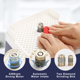 Stained Glass Grinder, Mini Glass Grinder Machine with 5/8" & 1" Grinder Bits, Stained Glass Kit & Glass Cutting Oil, Widely Used for Glass Processing Arts and Decoration - by Godora