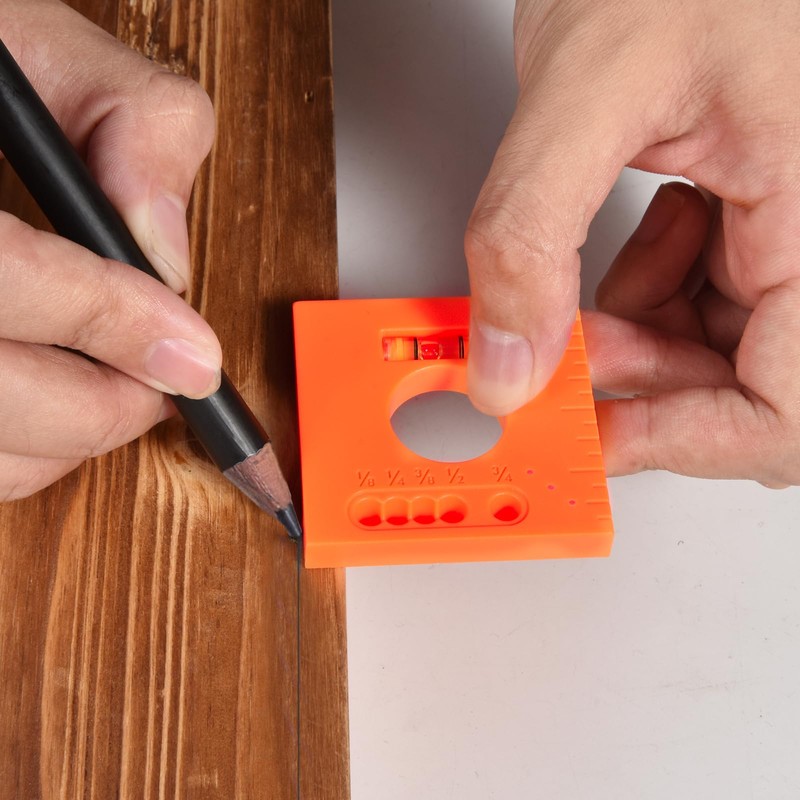 Olaismln 2 Pcs Trim Marks Offset Ruler with Level, Trim