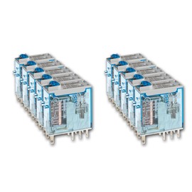 Finder 465290240074 Plug-In Relay RT II 8 A 24 VDC with Test Button, Mechanical Indicator, Double LED Indicator, AgNi