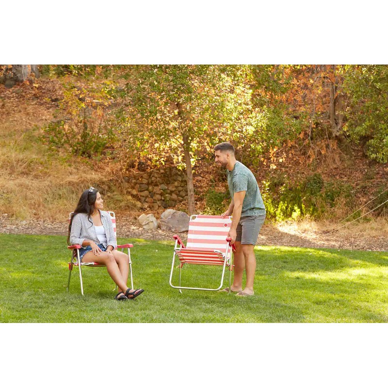 OmniCore Designs New Standard Folding Chair (2 Pack) - Red/White