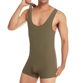 SPNSSTCR Men Bodysuits Slip Fitness Shapewear Underwear Athletic Supporters Wrestling Singlet Leotard