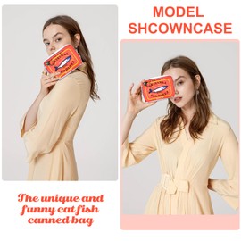 AZURAOKEY Canned Sardines Makeup Bag, Canned Sardines Style Toiletry Bag Cute Travel Bag Creative Cute Makeup Bag Aesthetic Toiletry Bag For Women