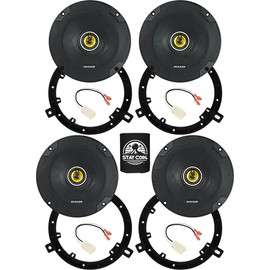 KICKER Speakers 6.75 inch for Jeep Wrangler 2007-2017 Upgrade Kit - 4 Pack of CS Series with Adapters and Harness, Coaxial 6 3/4 Car Audio Front Dash and Rear Overhead Speaker CSC67, 46CSC674