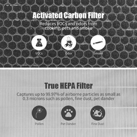 SAKEGDY JF888 Air Filters Replacement Compatible with jafanda jf888 Air Cleaner Purifier 2 Pack