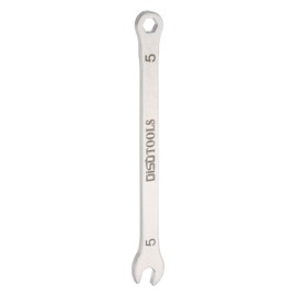 HARFINGTON Thin Combination Wrench Metric 5mm 6-Point Ended Box 15 Degree Offset Open End Stainless Steel, Silver Tone