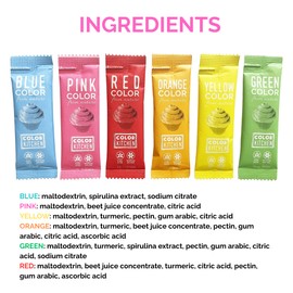 Color Kitchen Food Coloring Vibrant 6 Pack – Plant-based Colors, Artificial Dye-free, Gluten-free, Non-GMO, Kosher, Vegan, Colors for Frosting and Natural Healthy Baking, Soy free