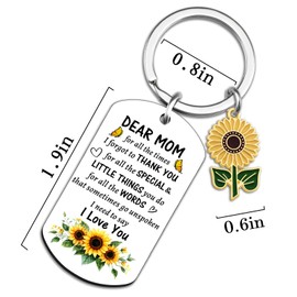 XzmaaoX Mothers Day Gifts For Mom From Daughter Son Birthday Valentines Day Gifts For Mom Sunflower Keychain For Women Best Mom Ever Gifts I Love You Mom Keychain Accessories Christmas Gifts Ideas