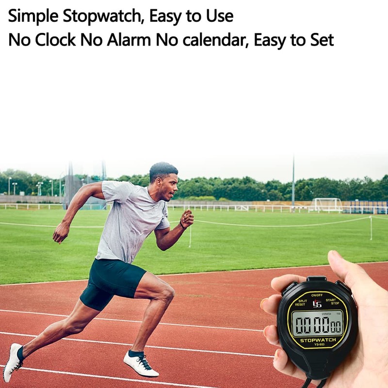 FCXJTU Digital Waterproof Stopwatch, No Bells, No Whistles, Easy Basic