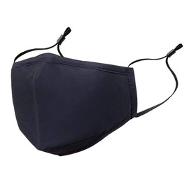 VyS Pro Washable 3-Layer Cotton Mask with Filter Pocket. 1 Mask & 5 PM2.5 Filters per Bag (Black Color Mask)