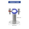 sourcing map Pack of 2 Stainless Steel Pipe Supports Wall