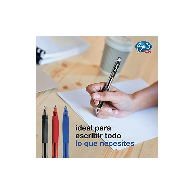 BIC BU3 Grip Bolígrafo Retráctil Mediano de 1.00 mm -