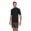 Speedo Men's Relaxed Short Sleeve Rash Top, Black, Medium