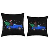 Christmas Black Labrador Retriever Riding Truck Lab Throw Pillow