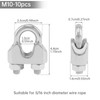 3/8" Wire Rope Clamp,10 pcs Cable Clamps 304 Stainless Steel