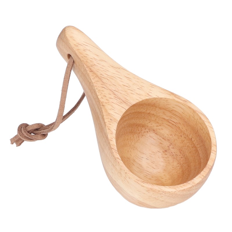 2Pcs Camping Mug Drinking Tea Cup Rubber Wood Mini Portable