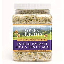 White Rice & Yellow Lentil Superfood Mix - 24 Ounce / 680 Grams Jar (15+ Servings) - Proudly Made in America - Healthy Nourishing Essentials by Green Heights
