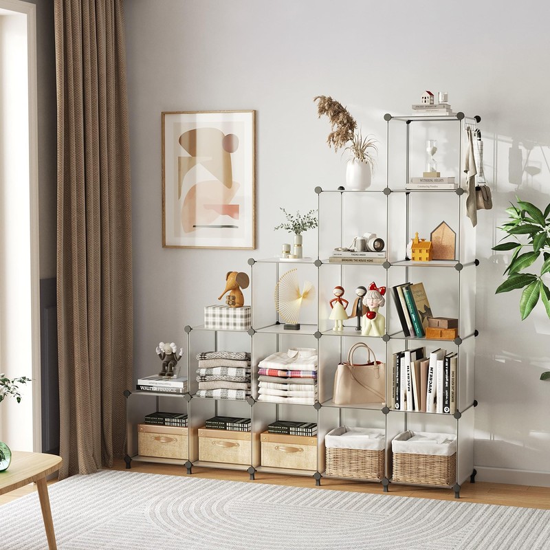 AWTATOS Cube Storage Organizer, 16 Cube Closet Organizer, Stackable Storage