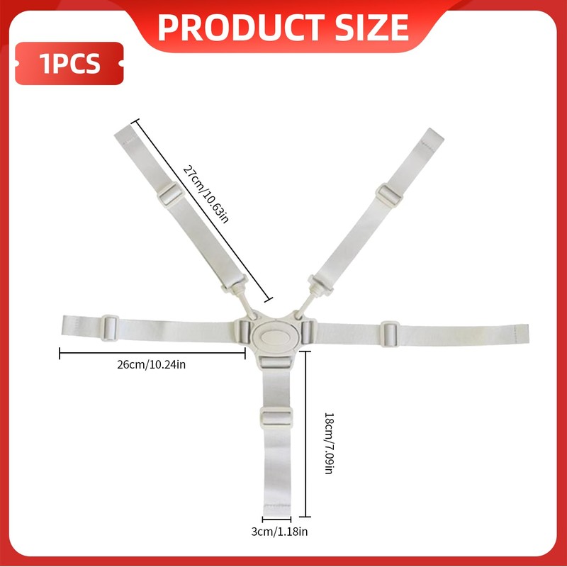 Universal High Chair Straps – Adjustable 5-Point Safety Harness for