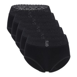 Speidel Natalie 1197 Women's Basic Waist Briefs, Pack of 5, black