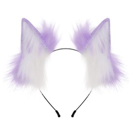 Perfeclan Wolf Ears Hair Clip Headwear Ears for Role Play Party Masquerade Gifts,