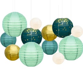 Paper Lanterns, Paper Lanterns, Colourful Lampshade, Lantern, Round Colourful Lantern, Paper Lanterns for Decorating Lights Decoration