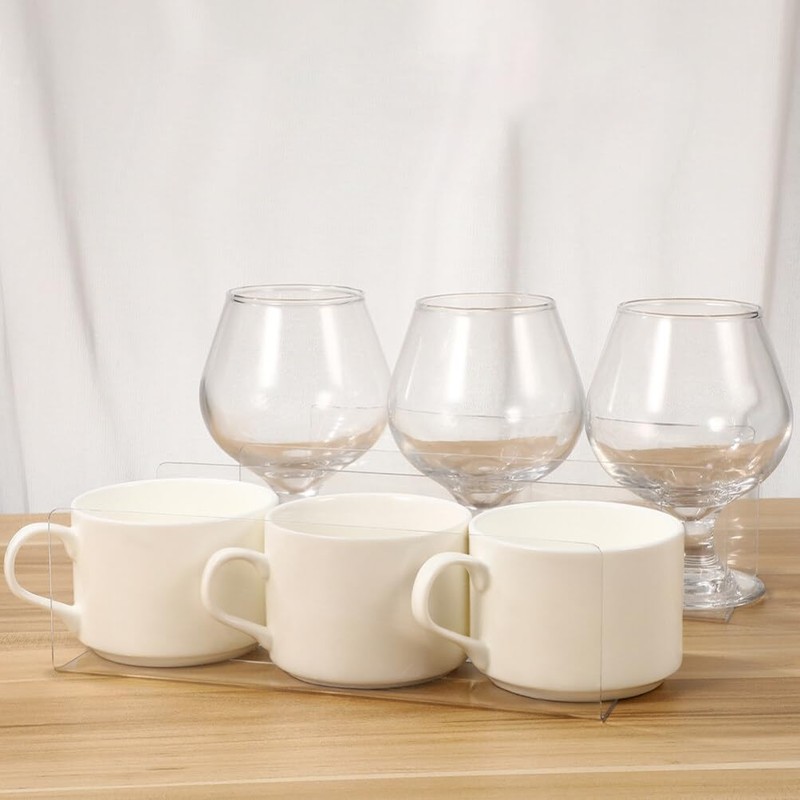 FRCOLOR 6 Pcs Clear L Shaped Shelf Dividers 7.9"X2.4"X1.2" Plastic