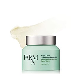 Farm Rx Super Greens Nourishing Cleansing Balm makeup remover Natural Ingredients Cleanse Skin, Remove Dirt, Debris & Makeup, hydrating for sensitive skin (100ml/3.3 fl oz)