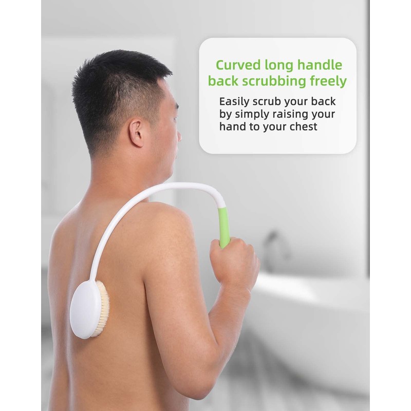 Fanwer 27.5" Back Scrubber for Shower,Back Brush with Long Hnadle