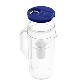 Wessper Water Filter Jug Filter Jug 2.8 L with Manual Filter Wear Indicator, Water Filter Jug Table Water Filter Modern Water Filter Jug Reduces Chlorine Limescale Heavy Metals - Blue