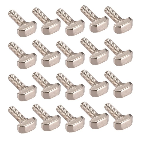 sourcing map M6x20mm T-Slot Drop-In Stud Sliding Screw Bolt Carbon