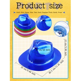 SGBETTER 36 Pcs Party Gangster Hats Plastic Party Hats Bulk Fedora Party Hats for Kids Adults Cosplay Photo Booth Supplies (Color Set 2)