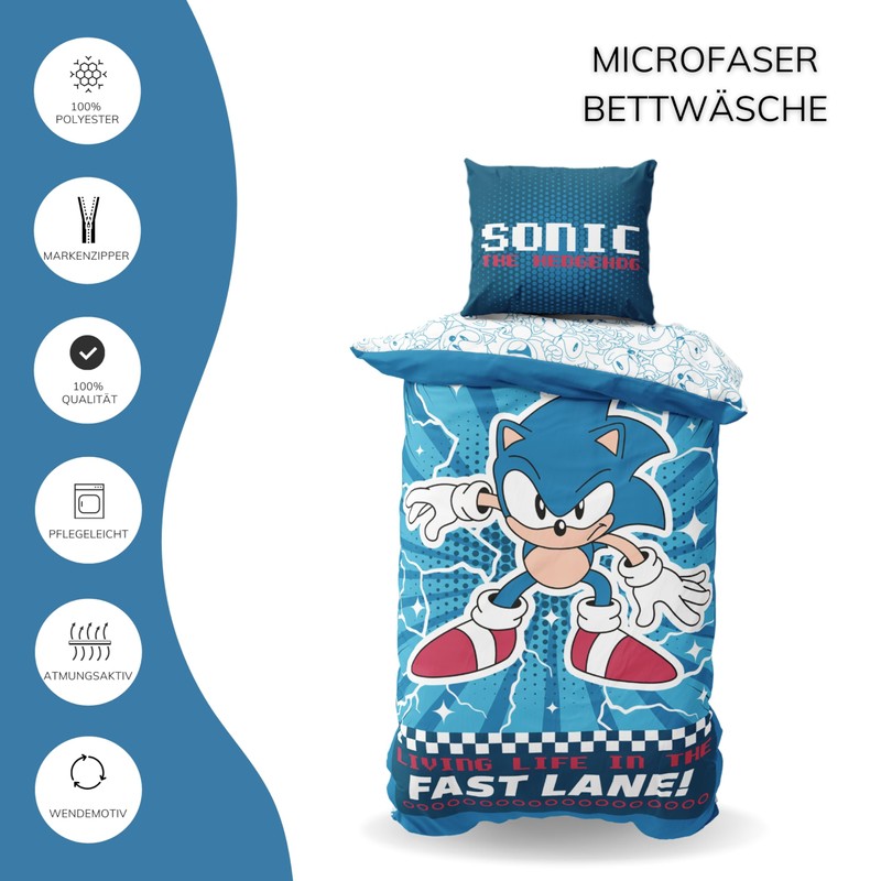 MTOnlinehandel Sonic Gaming Bed Linen 135 x 200 cm Duvet