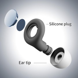 Ear Plugs for Sleeping Noise Cancelling, Soft Silicone Concert Earplugs 30dB Noise Canceling Earplugs for Snoring, Shooting, Motorcycle, Reusable Hearing Protection Ear Plug with 8 Ear Tips Blue