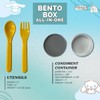 hombäde Bento Lunch Box Container Set with 3 Compartments Sauce