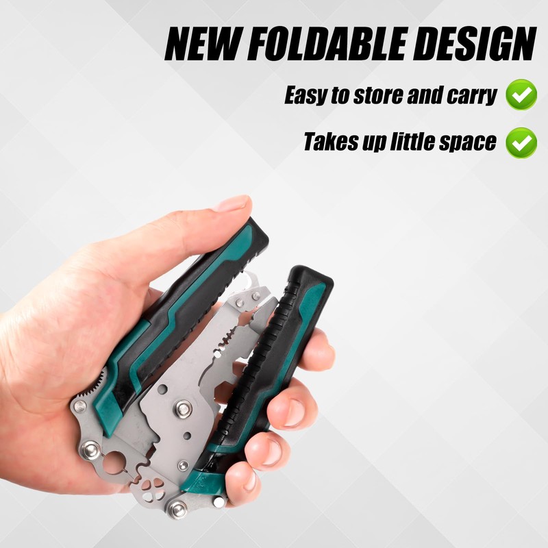 18 in 1 Foldable Wire Stripper, Foldable Multifunctional Wire Stripping