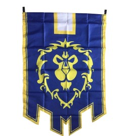 LinkStart Horde Alliance Badge Banner Flag Orc Emblem Poster (Blue)