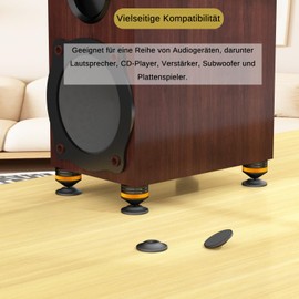 Monosaudio 4 x HiFi Speaker Stands Feet HiFi Spikes Pad Device Feet Aluminium Shock Absorber Feet Absorber Feet HiFi Coaster for Amplifier Turntable Subwoofer (Black, SP3909)